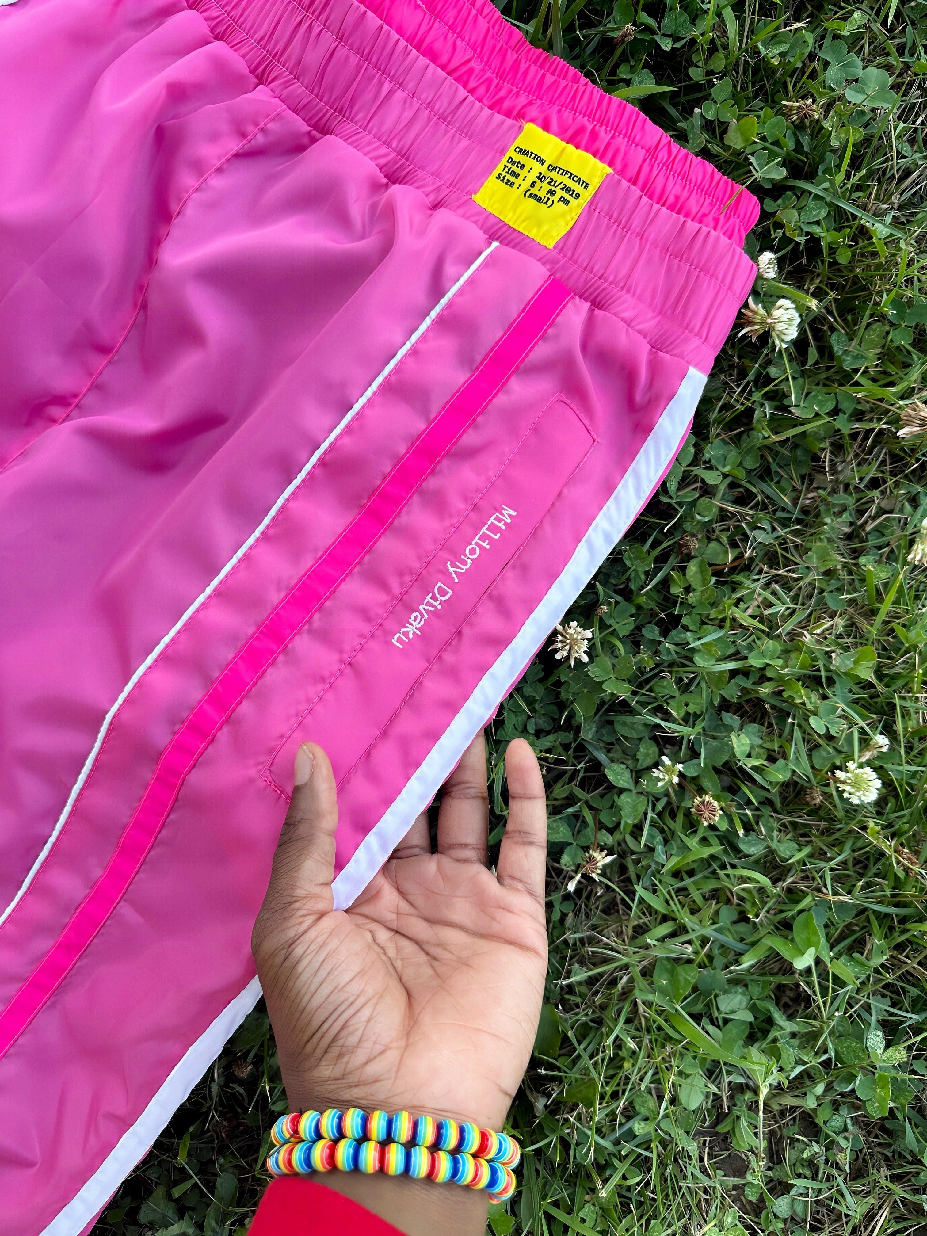 Pink (Linear) Track Pants.